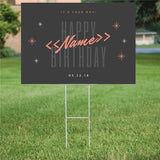 Grey Happy Birthday Sign (12x18)