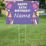 Purple Happy Birthday (18x24)